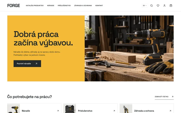 Ukážka šablóny Forge
