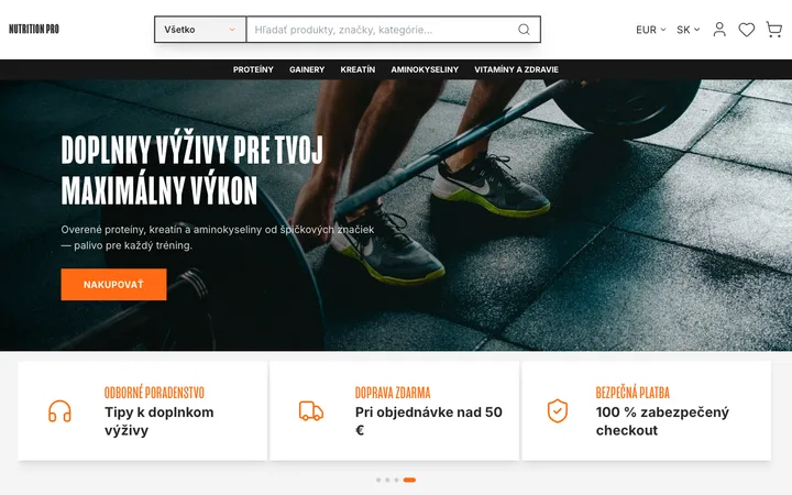 Demo šablóny Nutrition Pro