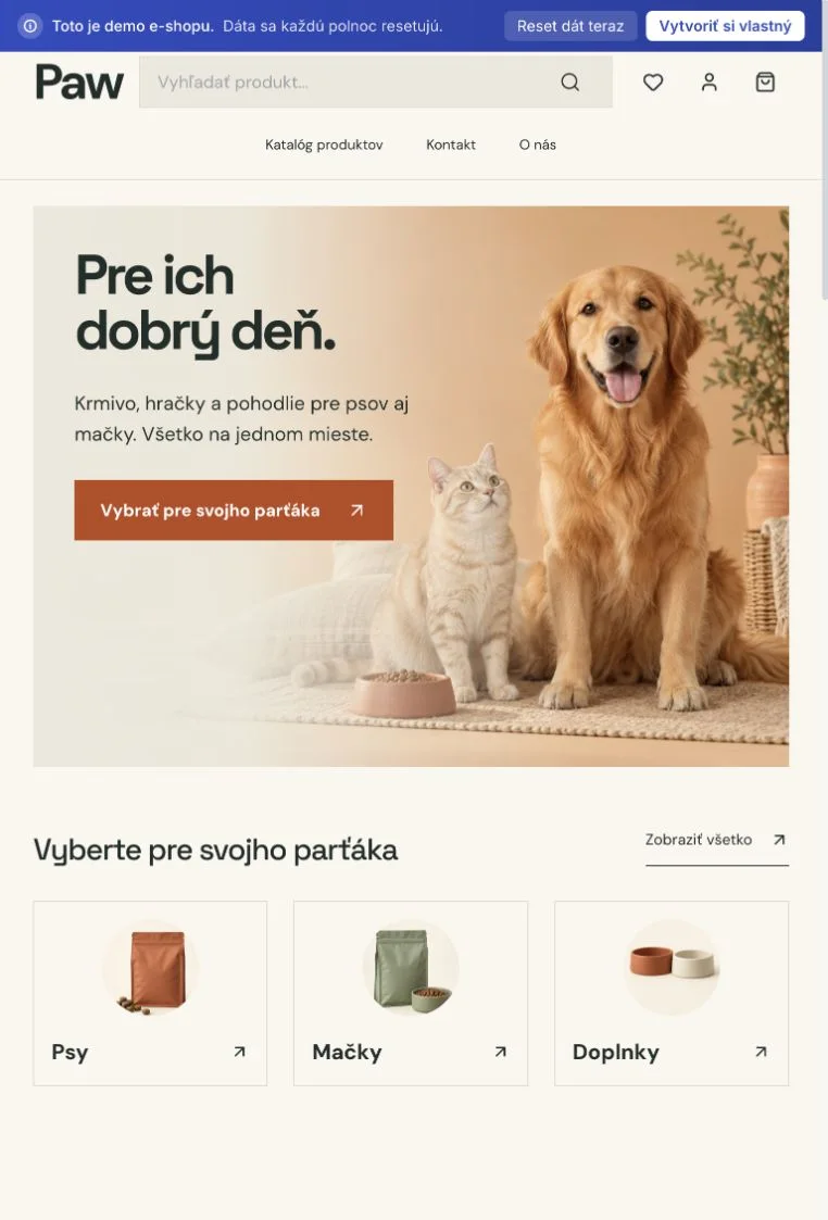 Ukážka šablóny Paw
