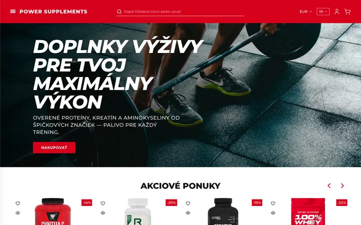 Ukážka šablóny Power Supplements