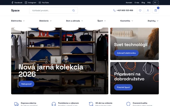 Demo šablóny Space